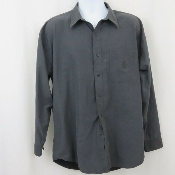 Chaps Ralph Lauren Charcoal Gray Shirt Mens L - Picture 1 of 9